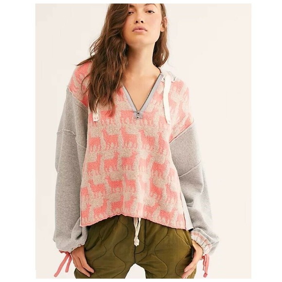 Free People Tops - Free People Alpaca My Bags Hoodie Sweatshirt L